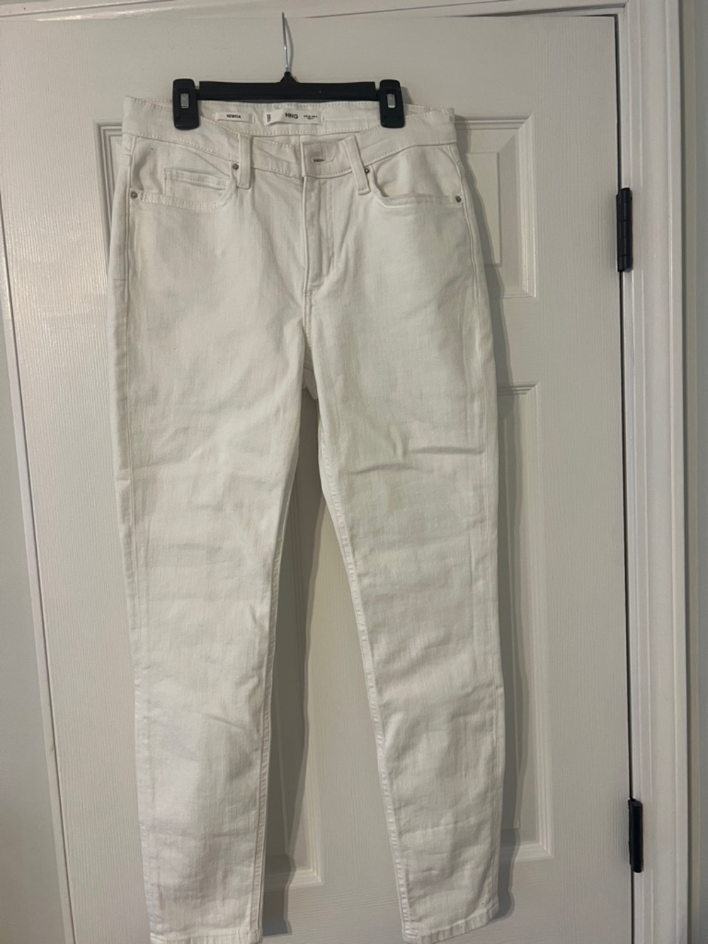Mango White High-Rise Straight Jeans
